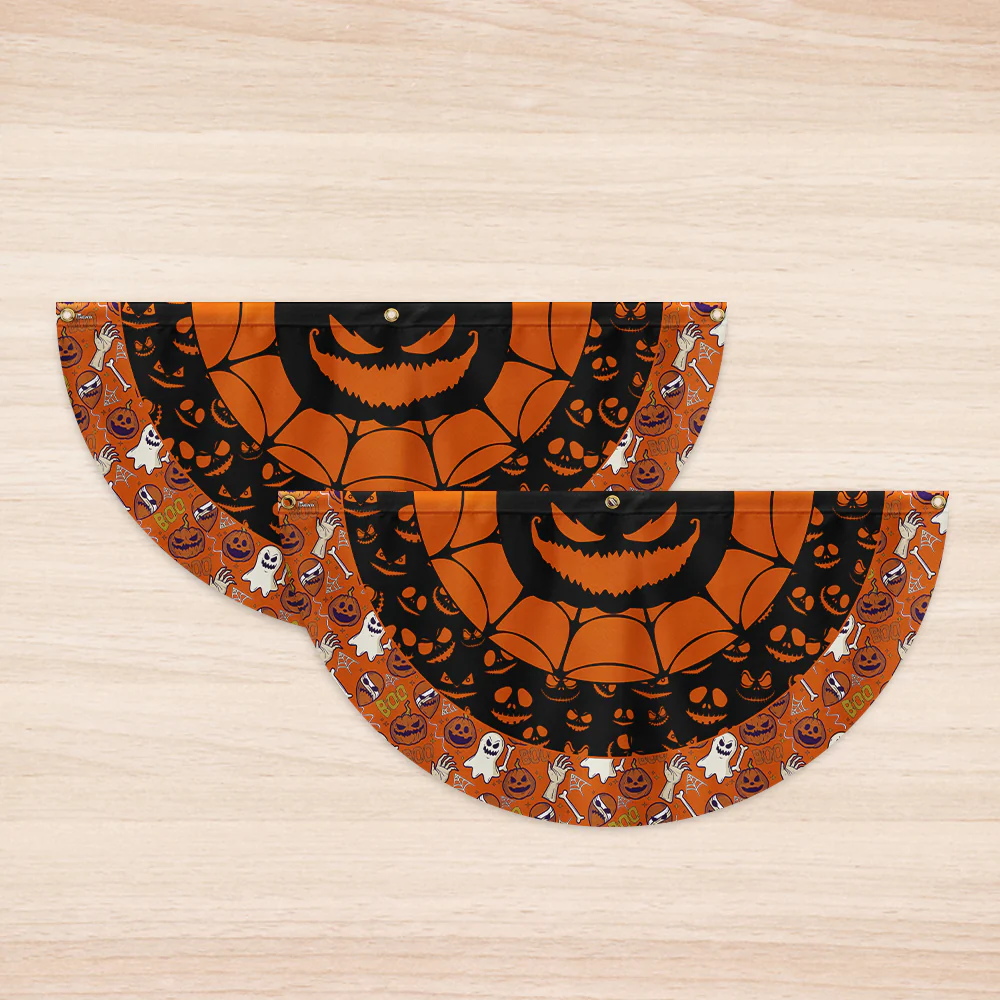 Halloween Non-Pleated Fan Flag