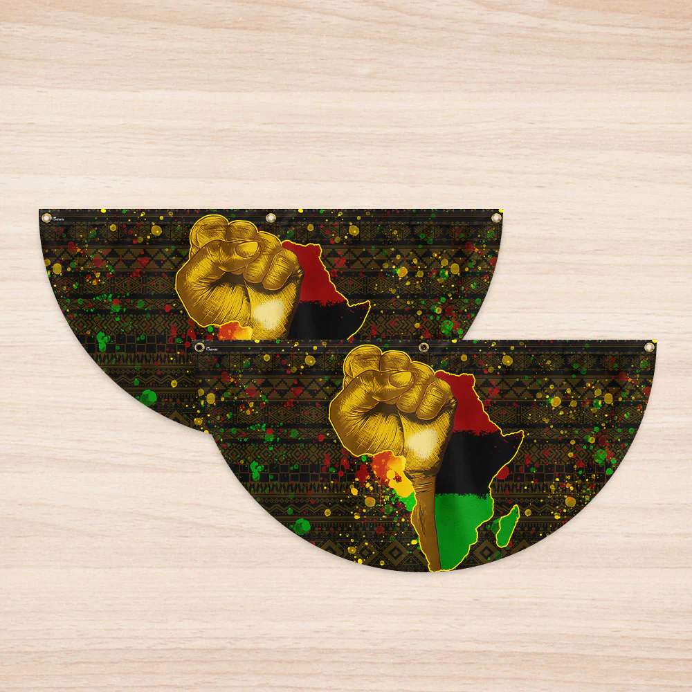Proud African American Non-Pleated Fan Flag